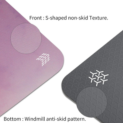 Printed Yoga Mat Non Slip Eco Friendly 72 X 27 Inch,Thick 1/4Inch Fitness Exercise Mat for Pilates,Gym Home or Workout Mat with Carrying Strap 6Mm