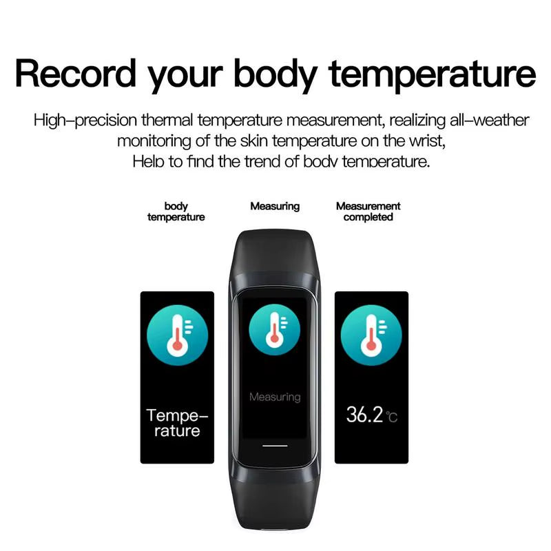 Smart Fitness Watch HD Display Smart Bracelet 1.1IN Comfortable Smart Watch Multifunctional for Hiking Walking Yoga Cycling